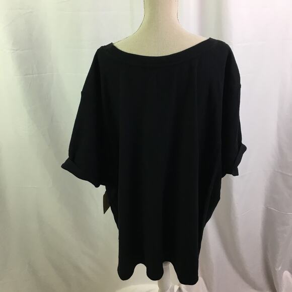 St John's Bay Active Short Sleeve Sweater Black 3X - Picture 8 of 16